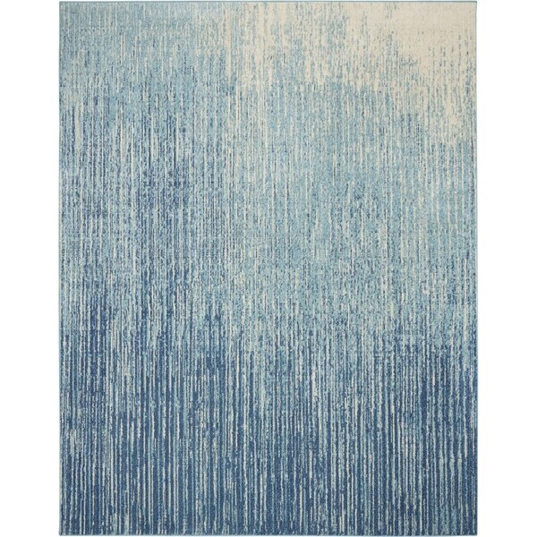 Homeroots 7 x 10 ft. Navy & Light Blue Abstract Area Rug 385286 - main